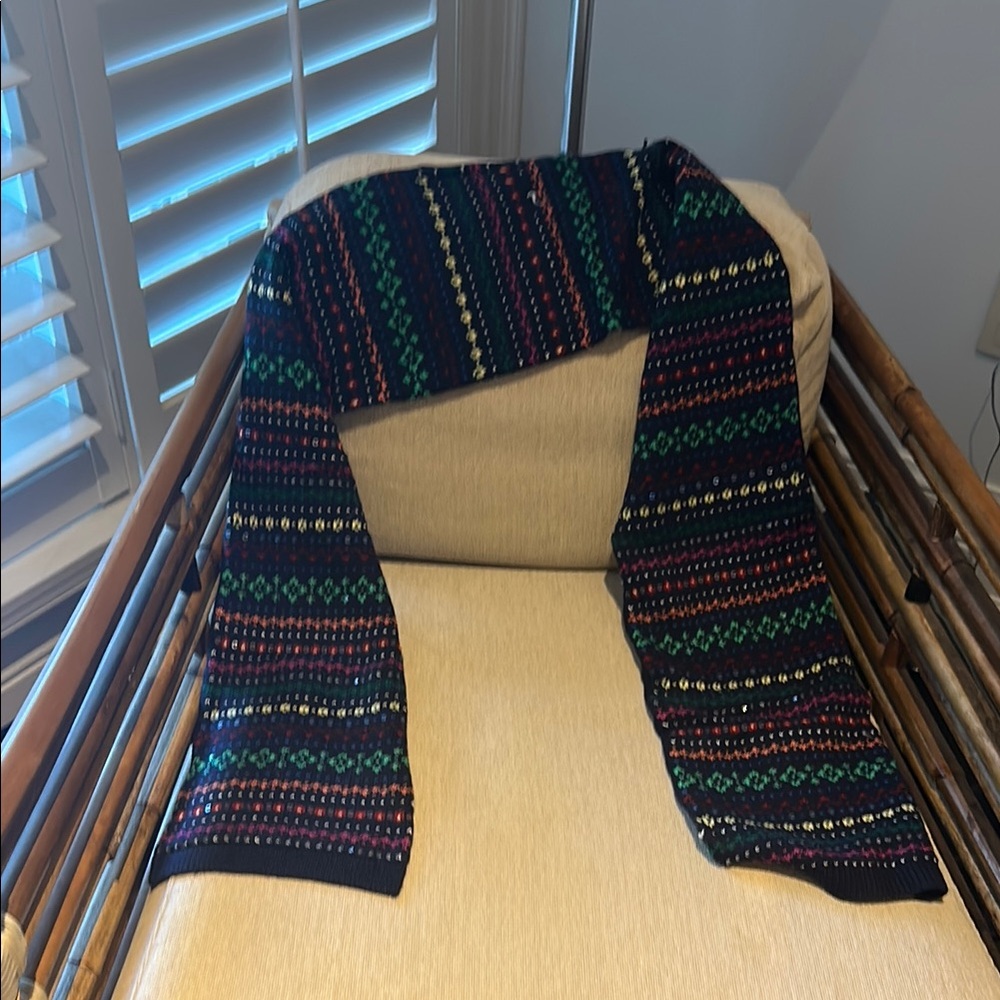 Colorful Patterned Scarf with sequence. - Picture 1 of 5